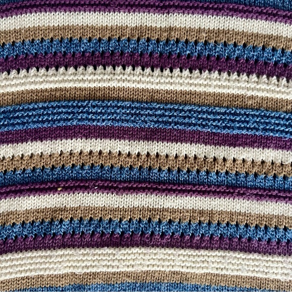 Vintage Cape Cod Sportswear 80s 90s Striped Knit Short Sleeve Shirt Top Medium - Picture 2 of 8